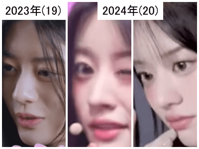 2023年と2024年のミンジュの鼻比較