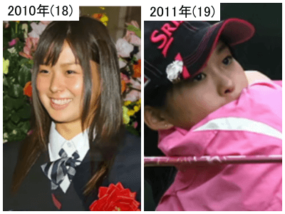 2010年（左）と2011年の森美穂