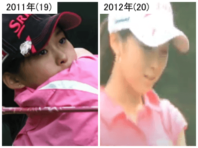 2011年（左）と2012年の森美穂