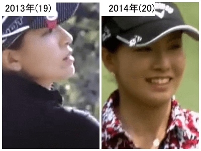 2013年（左）と2014年の藤田光里