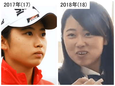 2017年（左）と2018年の安田祐香