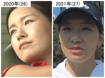 2020年（左）と2021年の藤田光里