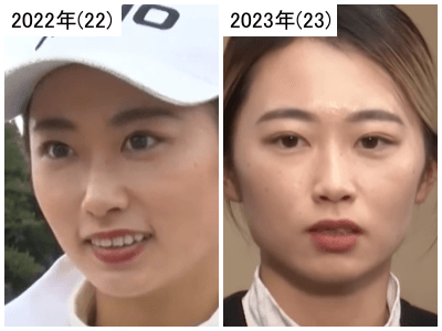 2022年（左）と2023年の安田祐香