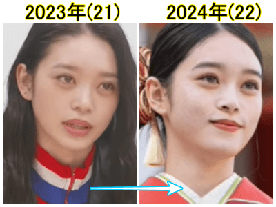 2023年（左）と2024年の髙石あかり