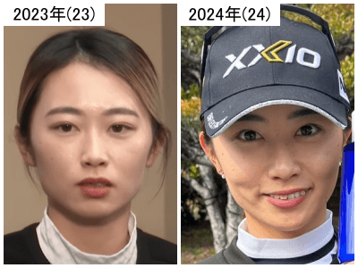 2023年（左）と2024年の安田祐香