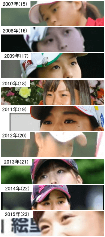 2007年から2015年の森美穂の目元比較