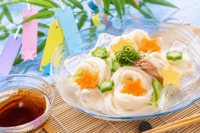 七夕メニューの素麺