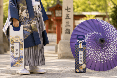 七五三を迎えている男の子