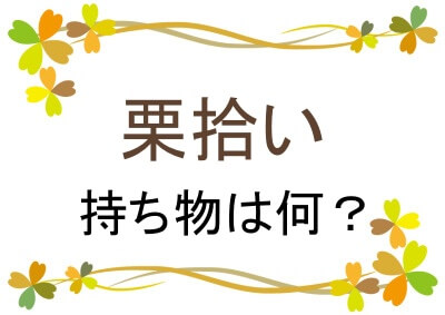栗拾いの持ち物