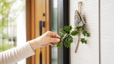 いわしの飾りを片付ける様子